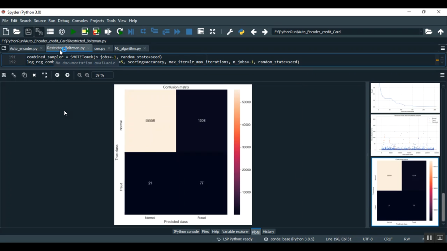 Auto Encoder Credit Card Fraud Detection in Python Projects