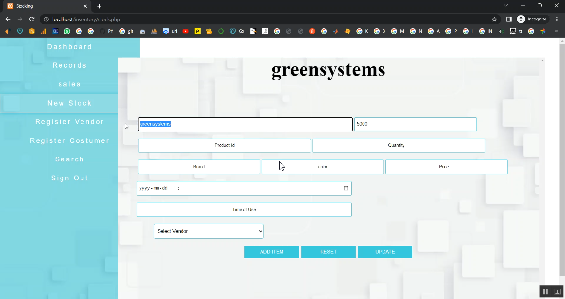 Inventory Mangement in PHP Application Projects