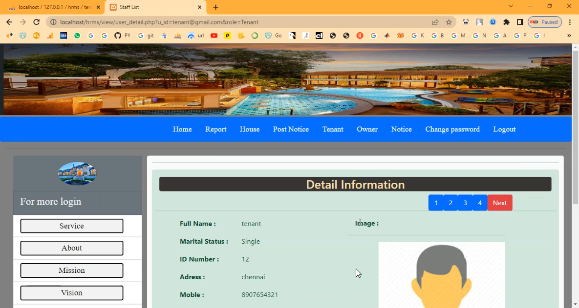 Tenant and Owner Rental System in PHP Application Projects