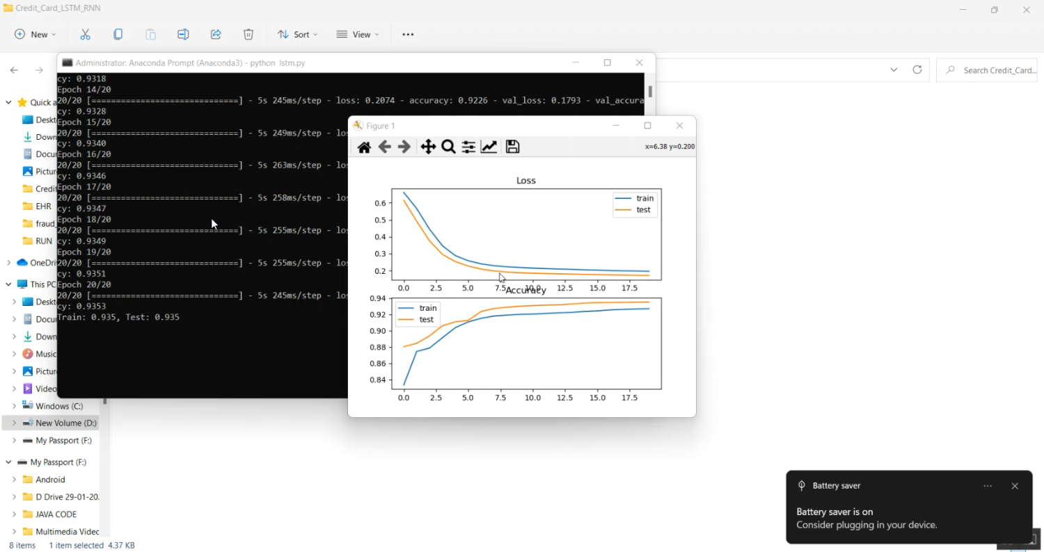 Credit Card LSTM RNN in Python Projects