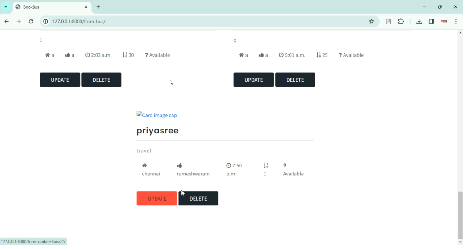 Bus Booking System in Django Python
