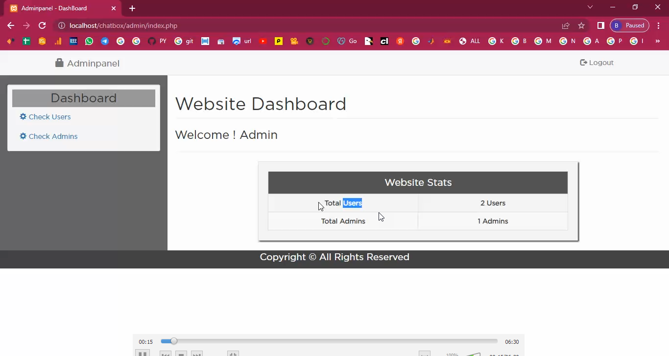 Office Chat Box System in PHP Application Projects